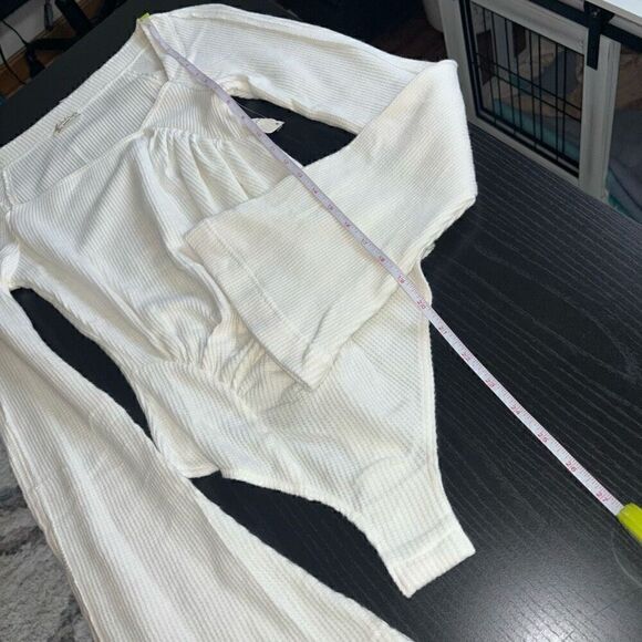 Free People On A Cloud ribbed Bodysuit ivory small new - Picture 7 of 11